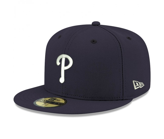 Philadelphia Phillies Men's New Era Navy Logo White 59FIFTY Fitted Hat