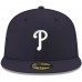 Philadelphia Phillies Men's New Era Navy Logo White 59FIFTY Fitted Hat