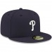 Philadelphia Phillies Men's New Era Navy Logo White 59FIFTY Fitted Hat