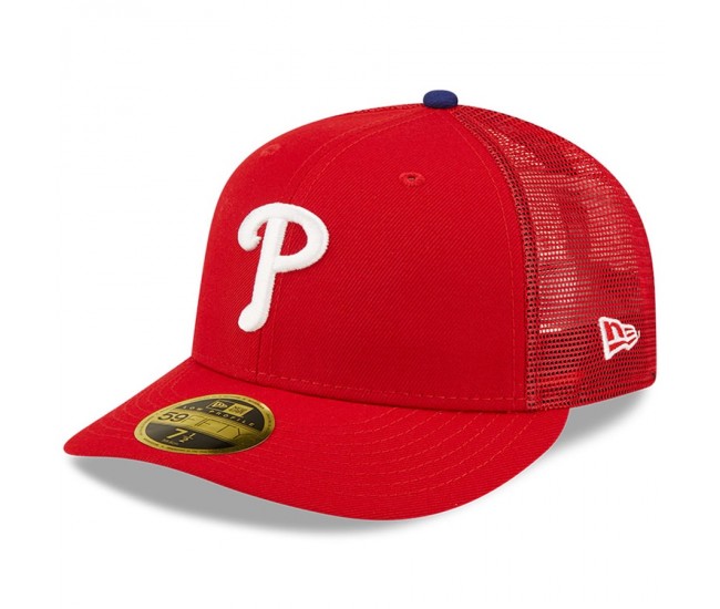 Philadelphia Phillies Men's New Era Red Authentic Collection Mesh Back Low Profile 59FIFTY Fitted Hat