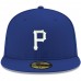 Pittsburgh Pirates Men's New Era Royal Logo White 59FIFTY Fitted Hat