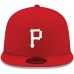 Pittsburgh Pirates Men's New Era Red Logo White 59FIFTY Fitted Hat