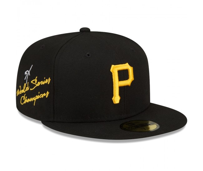 Pittsburgh Pirates Men's New Era Black 5-Time World Series Champions Undervisor 59FIFTY Fitted Hat