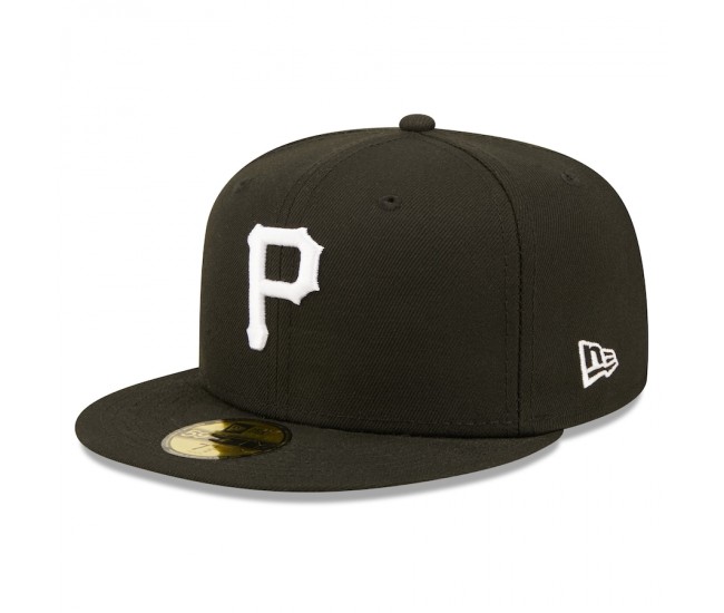 Pittsburgh Pirates Men's New Era Black Team Logo 59FIFTY Fitted Hat