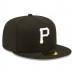 Pittsburgh Pirates Men's New Era Black Team Logo 59FIFTY Fitted Hat