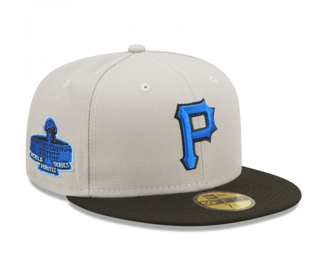 Pittsburgh Pirates Men's New Era Gray/Black 1971 World Series Undervisor 59FIFTY Fitted Hat