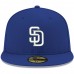 San Diego Padres Men's New Era Royal Logo White 59FIFTY Fitted Hat