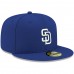 San Diego Padres Men's New Era Royal Logo White 59FIFTY Fitted Hat