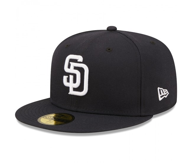 San Diego Padres Men's New Era Navy Logo 59FIFTY Fitted Hat