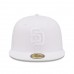 San Diego Padres Men's New Era White on White 59FIFTY Fitted Hat