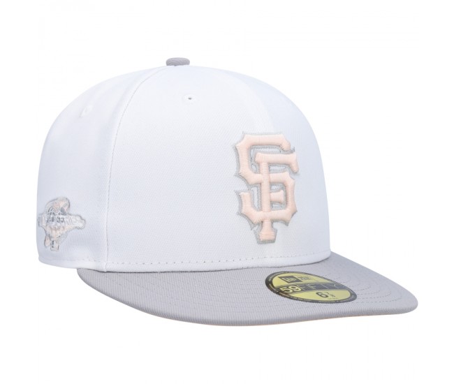 San Francisco Giants Men's New Era White/Gray 2002 World Series Side Patch Undervisor 59FIFTY Fitted Hat