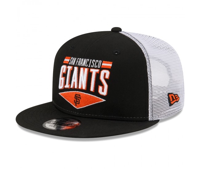 San Francisco Giants Men's New Era Black/White Base Trucker 9FIFTY Snapback Hat