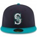 Seattle Mariners Men's New Era Navy/Aqua Alternate Authentic Collection On Field 59FIFTY Fitted Hat