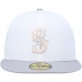 Seattle Mariners Men's New Era White/Gray 40th Anniversary Side Patch Undervisor 59FIFTY Fitted Hat