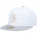 Seattle Mariners Men's New Era White/Gray 40th Anniversary Side Patch Undervisor 59FIFTY Fitted Hat