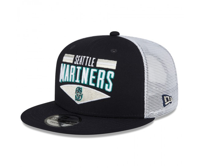 Seattle Mariners Men's New Era Navy/White Base Trucker 9FIFTY Snapback Hat