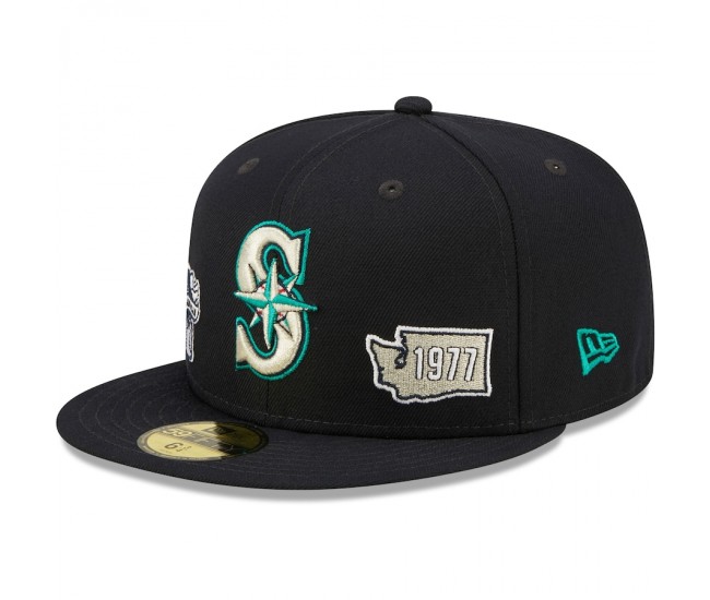 Seattle Mariners Men's New Era Navy Identity 59FIFTY Fitted Hat