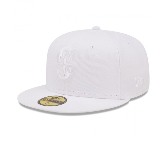 Seattle Mariners Men's New Era White on White 59FIFTY Fitted Hat