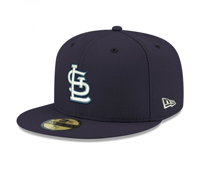 St. Louis Cardinals Men's New Era Navy Logo White 59FIFTY Fitted Hat