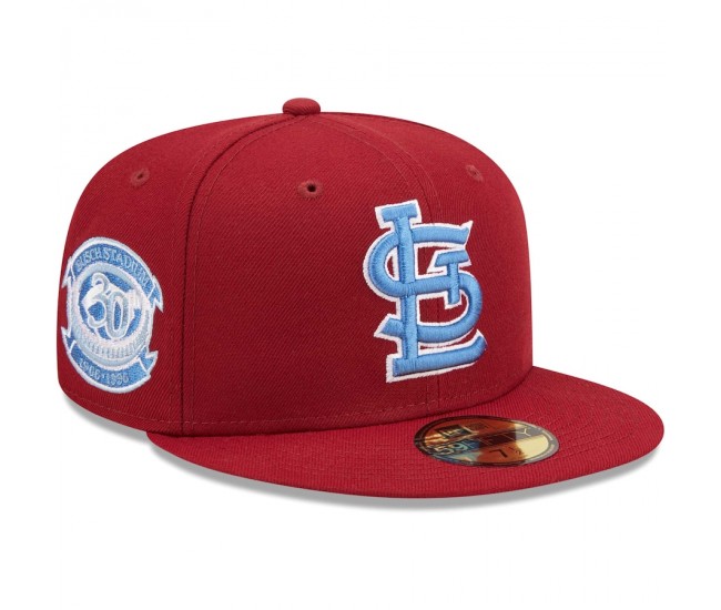 St. Louis Cardinals Men's New Era Cardinal Busch Stadium 30th Anniversary Air Force Blue Undervisor 59FIFTY Fitted Hat