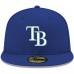 Tampa Bay Rays Men's New Era Royal Logo White 59FIFTY Fitted Hat