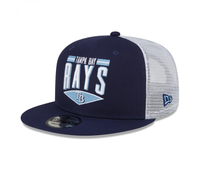 Tampa Bay Rays Men's New Era Navy/White Base Trucker 9FIFTY Snapback Hat