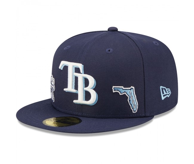 Tampa Bay Rays Men's New Era Navy Identity 59FIFTY Fitted Hat