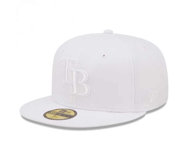 Tampa Bay Rays Men's New Era White on White 59FIFTY Fitted Hat