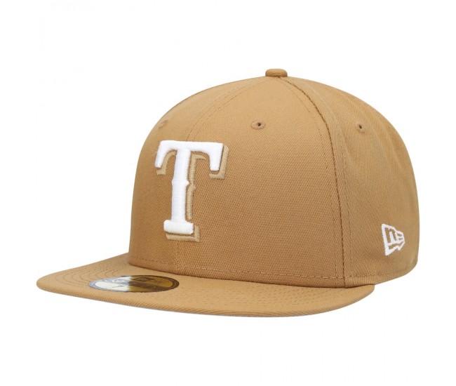 Texas Rangers Men's New Era Tan Wheat 59FIFTY Fitted Hat