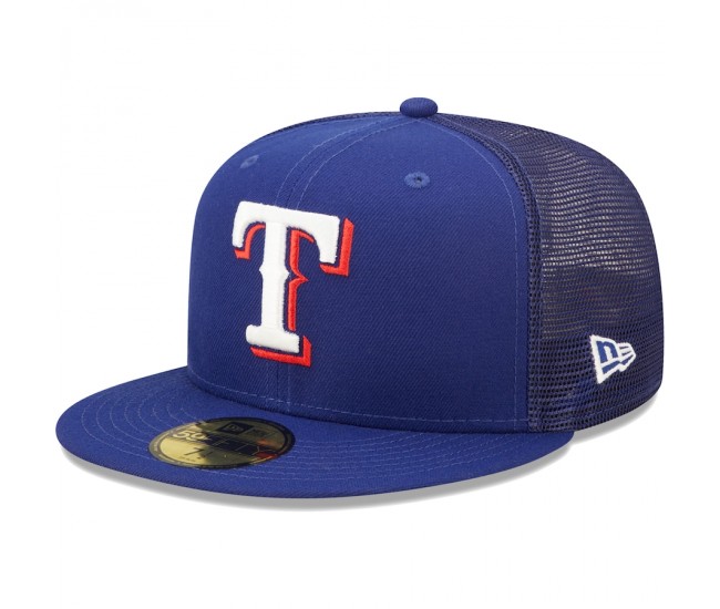 Texas Rangers Men's New Era Royal Team On-Field Replica Mesh Back 59FIFTY Fitted Hat