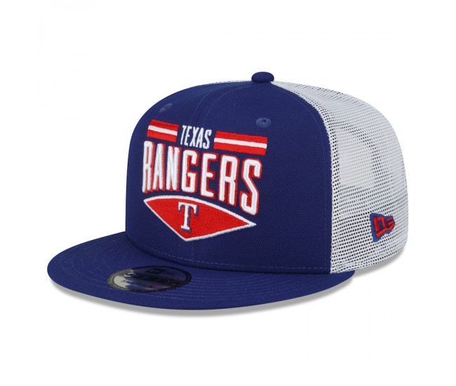 Texas Rangers Men's New Era Royal/White Base Trucker 9FIFTY Snapback Hat