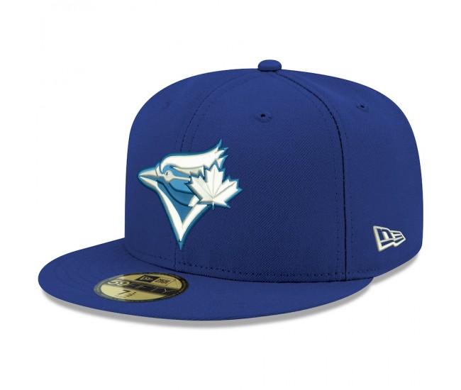 Toronto Blue Jays Men's New Era Royal Logo White 59FIFTY Fitted Hat