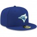 Toronto Blue Jays Men's New Era Royal Logo White 59FIFTY Fitted Hat