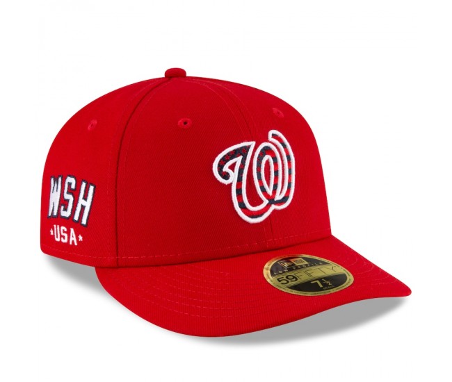 Washington Nationals Men's New Era Red 4th of July On-Field Low Profile 59FIFTY Fitted Hat