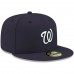 Washington Nationals Men's New Era Navy Logo White 59FIFTY Fitted Hat