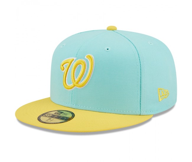 Washington Nationals Men's New Era Turquoise/Yellow Spring Color Pack Two-Tone 59FIFTY Fitted Hat