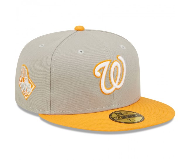 Washington Nationals Men's New Era Gray/Orange 2019 World Series Cooperstown Collection Undervisor 59FIFTY Fitted Hat