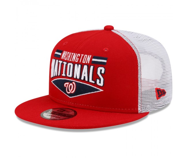 Washington Nationals Men's New Era Red/White Base Trucker 9FIFTY Snapback Hat