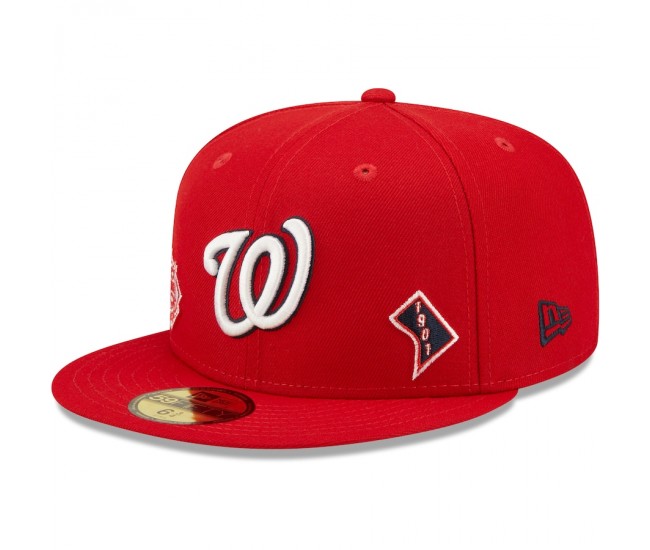 Washington Nationals Men's New Era Red Identity 59FIFTY Fitted Hat