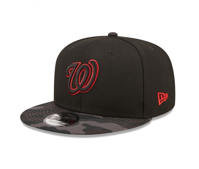 Washington Nationals Men's New Era Black Camo Vize 9FIFTY Snapback Hat