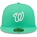 Washington Nationals Men's New Era Island Green Logo White 59FIFTY Fitted Hat