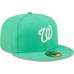 Washington Nationals Men's New Era Island Green Logo White 59FIFTY Fitted Hat