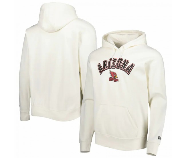 Arizona Cardinals Men's New Era Cream Sideline Chrome Pullover Hoodie