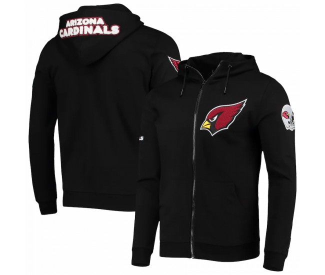 Arizona Cardinals Men's Pro Standard Black 4-Hit Full-Zip Hoodie