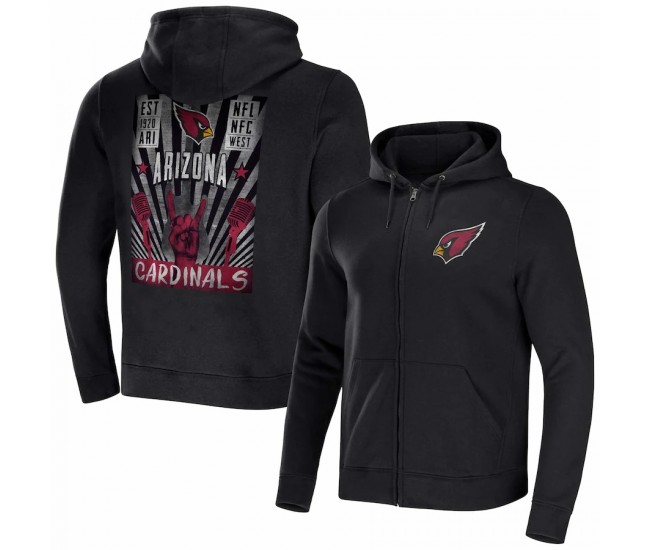 Arizona Cardinals Men's NFL x Darius Rucker Collection by Fanatics Black Rocker Full-Zip Hoodie