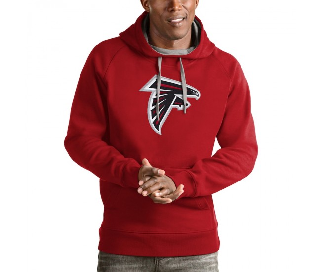 Atlanta Falcons Men's Antigua Red Victory Pullover Hoodie