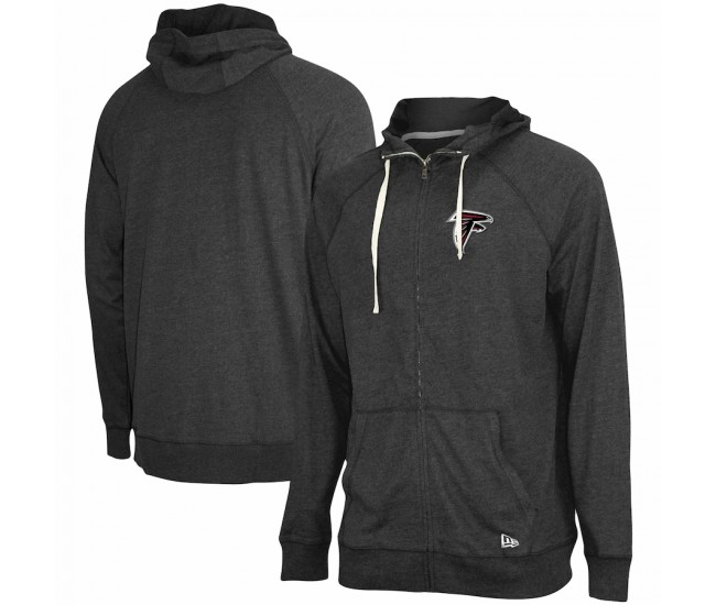 Atlanta Falcons Men's New Era Heathered Black In Season Hoodie Full-Zip Jacket