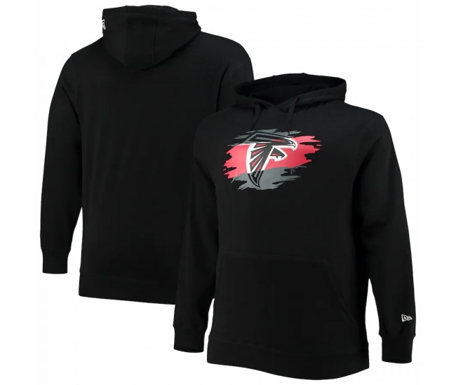 Atlanta Falcons Men's New Era Black Big & Tall Primary Logo Pullover Hoodie