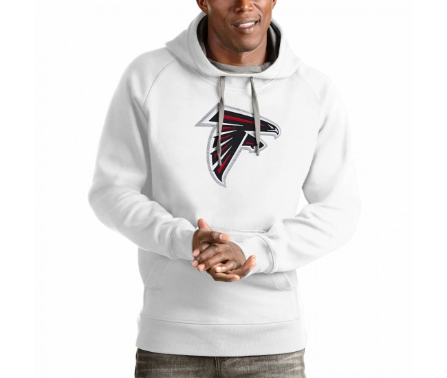 Atlanta Falcons Men's Antigua White Victory Pullover Hoodie