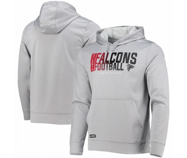 Atlanta Falcons Men's New Era Heathered Gray Combine Authentic Game On Pullover Hoodie